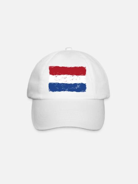 Netherlande Flag - Baseballkappe - Weiß/Weiß