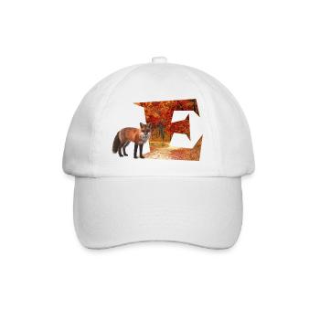 e herbstwald mit fuchs - Baseballkappe - Weiß/Weiß - Vorne