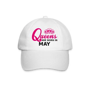 queens are born in may - Baseballkappe - Weiß/Weiß - Vorne