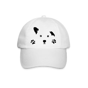 Hund, Hündchen - Baseballkappe - Weiß/Weiß - Vorne