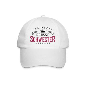 ich werde grosse schwester - Baseballkappe - Weiß/Weiß - Vorne