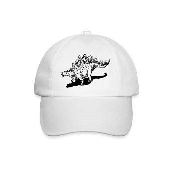 Stegosaurus - Baseballkappe - Weiß/Weiß - Vorne