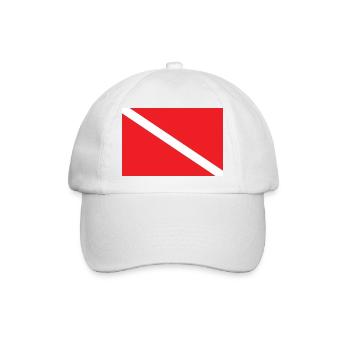 SCUBA DIVER DOWN FLAGGE - Baseballkappe - Weiß/Weiß - Vorne
