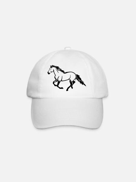 Pferd - Baseballkappe - Weiß/Weiß