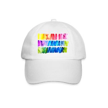Aquarell Regenbogen Flagge Banner - Baseballkappe - Weiß/Weiß - Vorne