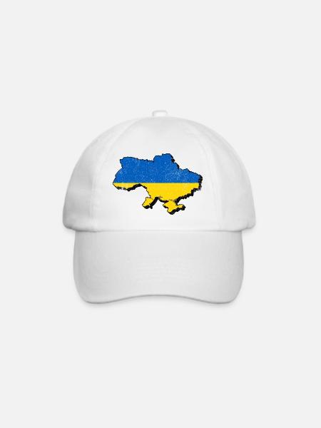Ukraine - Baseballkappe - Weiß/Weiß