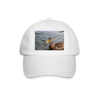 Ente Entchen Wildente Poster Tierposter Geschenk - Baseballkappe - Weiß/Weiß - Vorne
