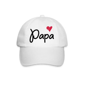 Papa - Für den Papa - Baseballkappe - Weiß/Weiß - Vorne