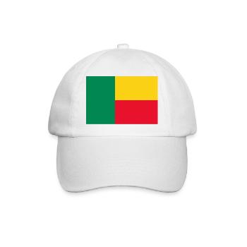 Aufkleber-Flagge von Benin Aufkleber Fahne Benin - Baseballkappe - Weiß/Weiß - Vorne