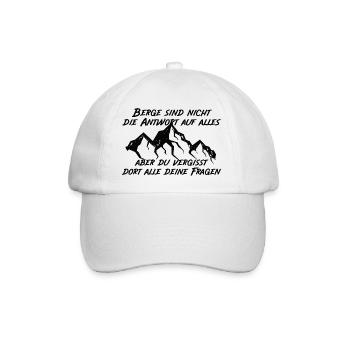 Berge machen deine Gedanken frei. Natur-Lover. - Baseballkappe - Weiß/Weiß - Vorne