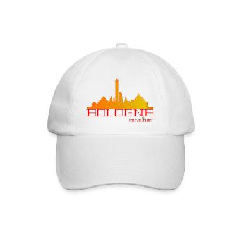 Bologna Skyline Orange-Rot - Baseballkappe - Weiß/Weiß - Vorne