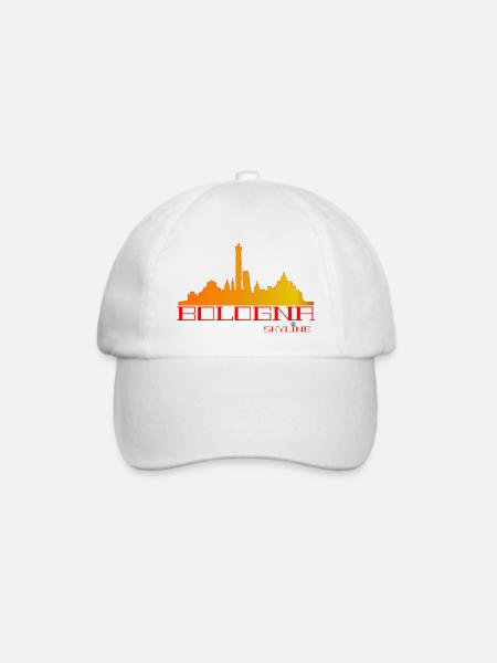 Bologna Skyline Orange-Rot - Baseballkappe - Weiß/Weiß
