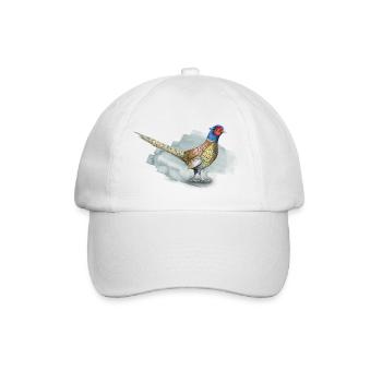 Fasan mit Buntstift - Baseballkappe - Weiß/Weiß - Vorne