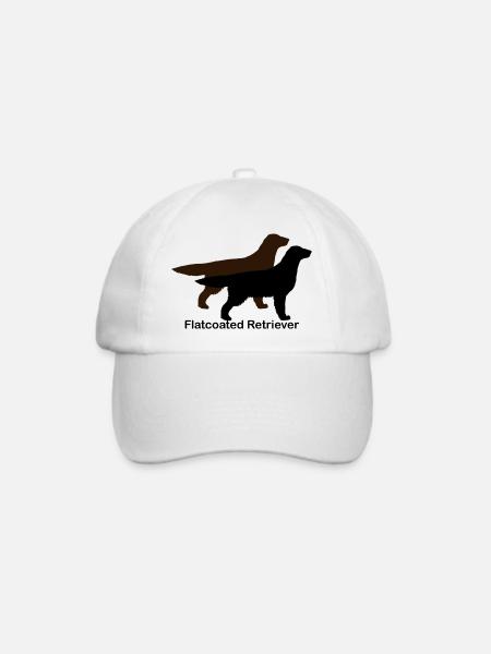 Flatcoated Retriever schwarz und leber - Baseballkappe - Weiß/Weiß