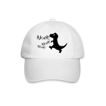 Dinosaurier Dino - Baseballkappe - Weiß/Weiß - Vorne