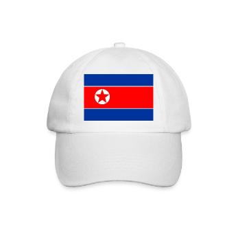 Flagge von Nordkorea Logo Nordkoreanische Flagge - Baseballkappe - Weiß/Weiß - Vorne