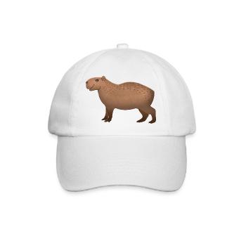 Hand gezeichnet Capybara stehend - Baseballkappe - Weiß/Weiß - Vorne