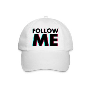 Follow me tiktok RGB Schriftzug - Baseballkappe - Weiß/Weiß - Vorne