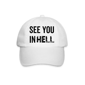 See You In Hell - Baseballkappe - Weiß/Weiß - Vorne