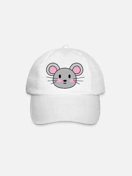 Maus - Baseballkappe - Weiß/Weiß