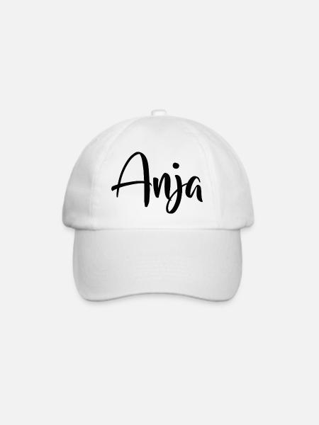 Name - Anja - Baseballkappe - Weiß/Weiß