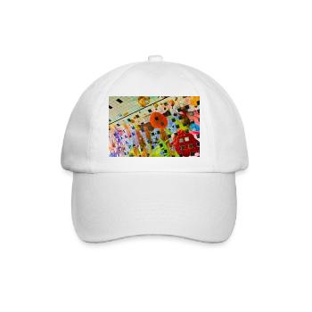 Fröhliches farbiges Blumendekor-Design - Baseballkappe - Weiß/Weiß - Vorne