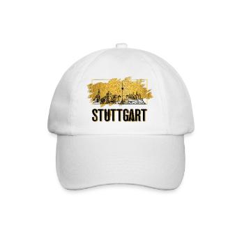 Stuttgart Deutschland Stadt Skyline Heimat Gold - Baseballkappe - Weiß/Weiß - Vorne