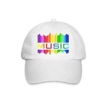 Music Musik Equalizer Regenbogen Tanz Rock-Konzert - Baseballkappe - Weiß/Weiß - Vorne
