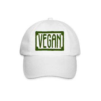 veganer Tierschützer - Baseballkappe - Weiß/Weiß - Vorne