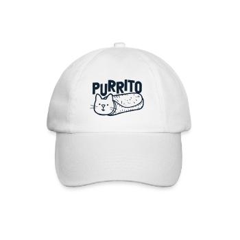 Purrito Doodle - Baseballkappe - Weiß/Weiß - Vorne