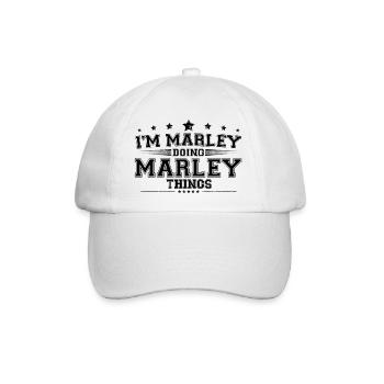 Ich bin Marley, der Marley-Dinge macht - Baseballkappe - Weiß/Weiß - Vorne