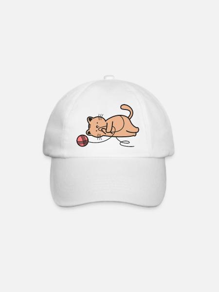 Katze Katzen - Baseballkappe - Weiß/Weiß