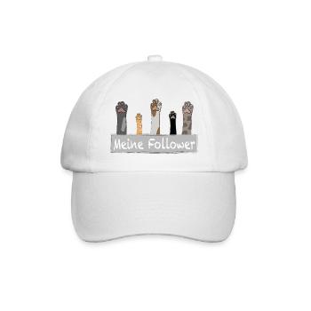 Meine Follower - Katzenpfoten - Baseballkappe - Weiß/Weiß - Vorne