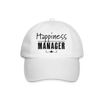 Happiness Manager - Baseballkappe - Weiß/Weiß - Vorne