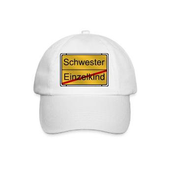Schwester Einzelkind - Baseballkappe - Weiß/Weiß - Vorne