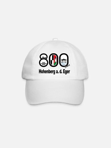 800 Jahre Hohenberg offizielles Logo S - Baseballkappe - Weiß/Weiß
