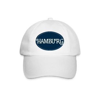 Hamburg Rundlogo Typografie - Baseballkappe - Weiß/Weiß - Vorne