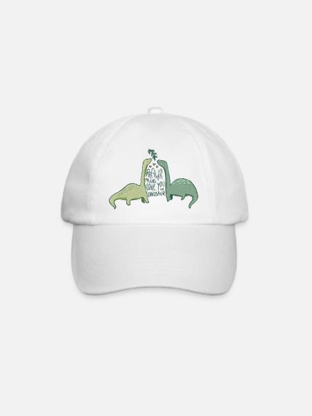 Dinosaurier Liebe mit lustigem Spruch - Baseballkappe - Weiß/Weiß