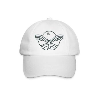 Nachtmondmotte mit Augen - Baseballkappe - Weiß/Weiß - Vorne