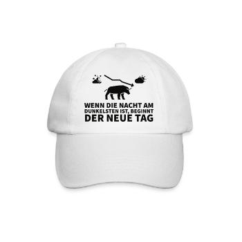 Wenn die Nacht am dunkelsten ist, beginnt neue Tag - Baseballkappe - Weiß/Weiß - Vorne