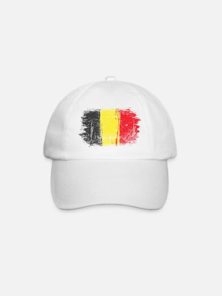 Pinselstrich Belgische Flagge - Baseballkappe - Weiß/Weiß