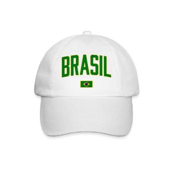 Brasil Design mit Nationalflagge - Baseballkappe - Weiß/Weiß - Vorne