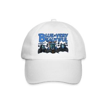 Blau sehrSchöne 3 Rand - Baseballkappe - Weiß/Weiß - Vorne