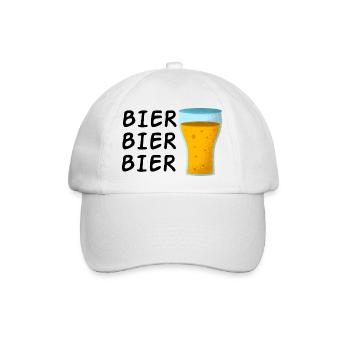 Bier Bier Bier - Baseballkappe - Weiß/Weiß - Vorne