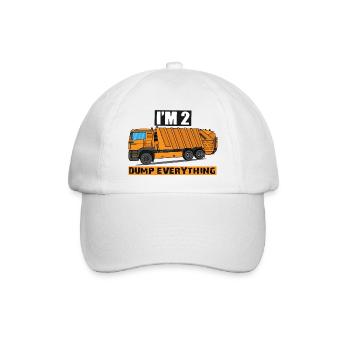 2. Geburtstag zweiter Geburtstag Müllwagen - Baseballkappe - Weiß/Weiß - Vorne