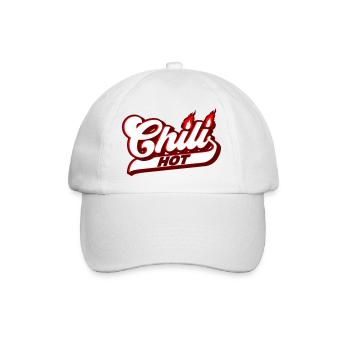 Farben änderbar | Hot Chili - Baseballkappe - Weiß/Weiß - Vorne