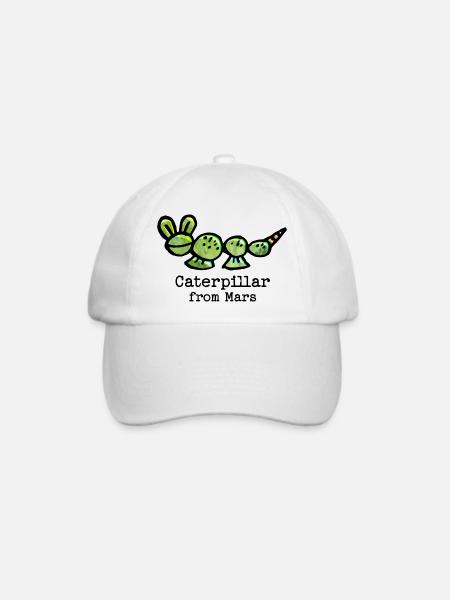 Süße Raupe vom Mars mit lustigem Spruch - Baseballkappe - Weiß/Weiß