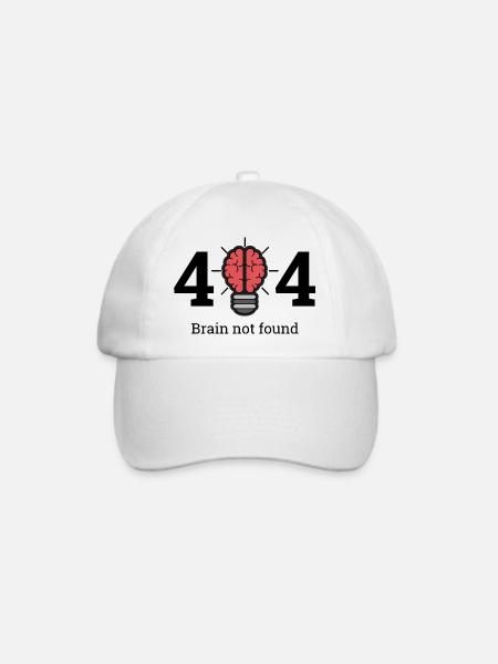 404 - brain not found - Baseballkappe - Weiß/Weiß