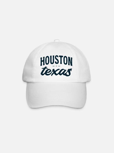 Houston Texas Script Emblem Tee - Baseballkappe - Weiß/Weiß