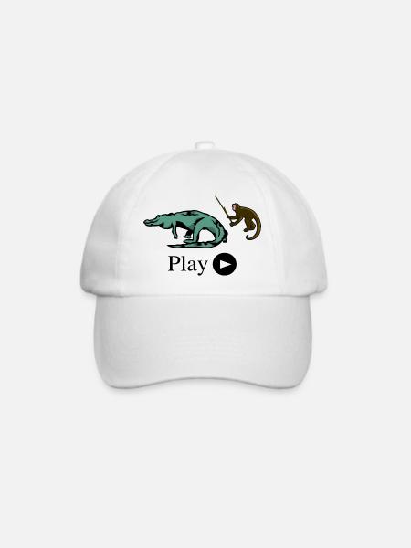 Affe und Krokodil - Baseballkappe - Weiß/Weiß